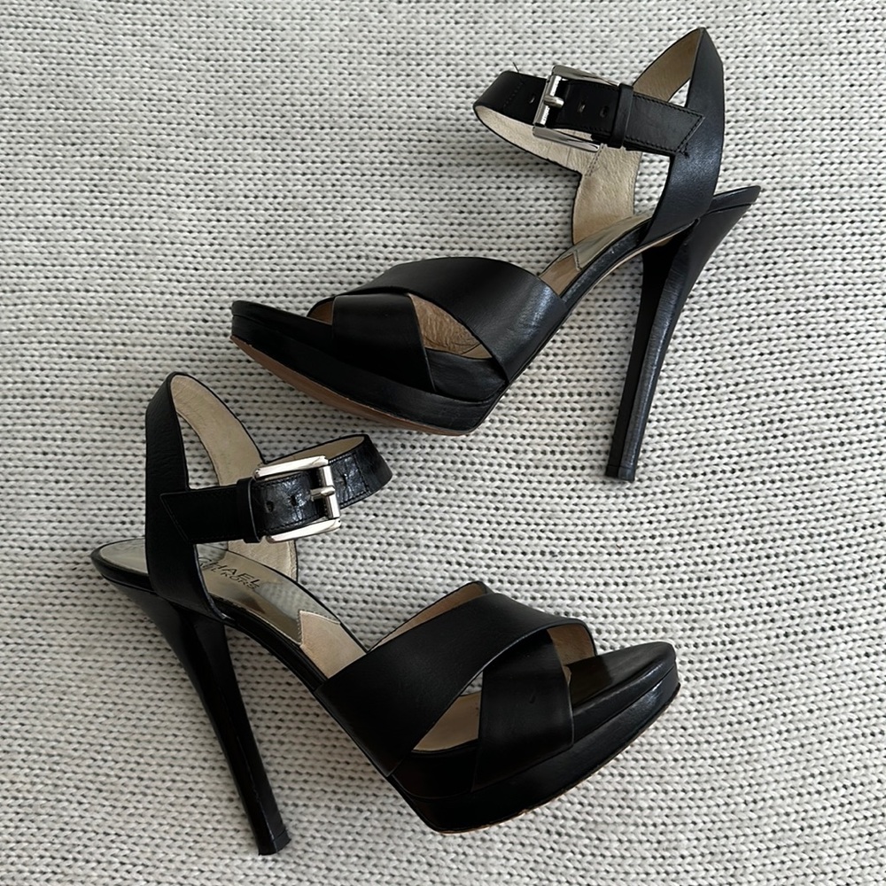 Michael Kors Strappy Black Heeled Sandals Size 8.5